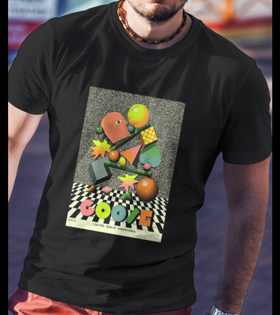 Goose Berlin DE 3 Juni 2026 Festsaal Kreuzberg Checkered Geometric T-Shirt