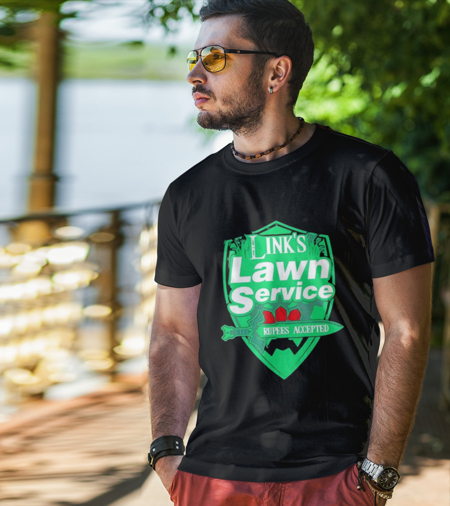 Link's Lawn Service Rupees Accepted The Legend Of Zelda Master Sword T-Shirt