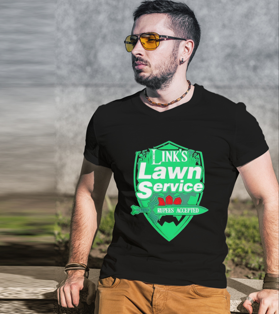 Link's Lawn Service Rupees Accepted The Legend Of Zelda Master Sword T-Shirt