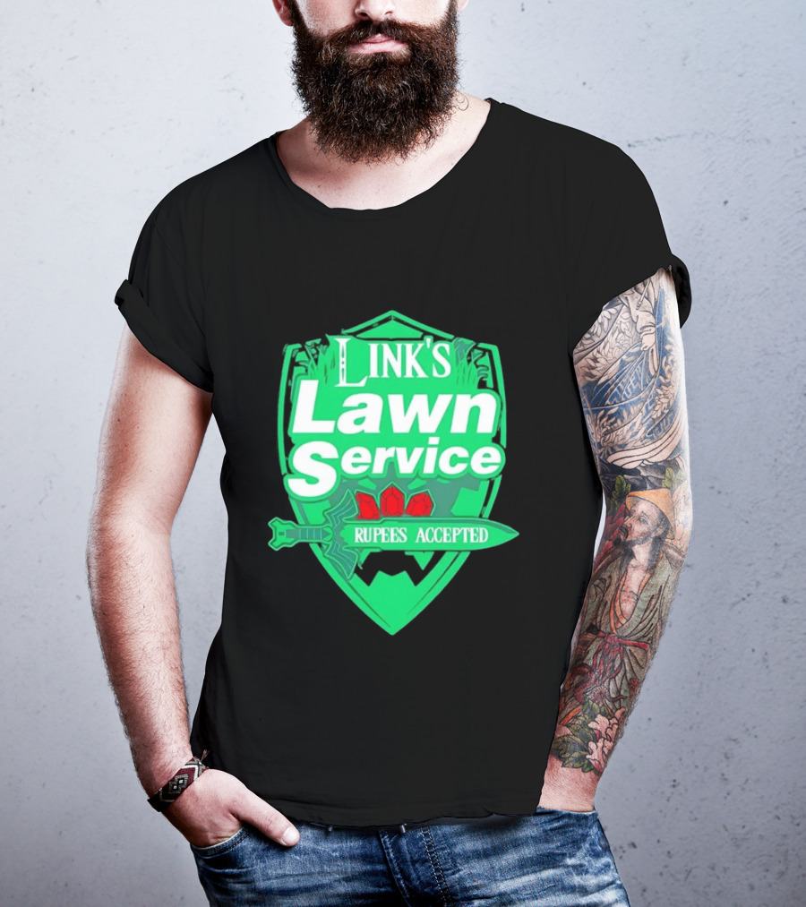 Link's Lawn Service Rupees Accepted The Legend Of Zelda Master Sword T-Shirt