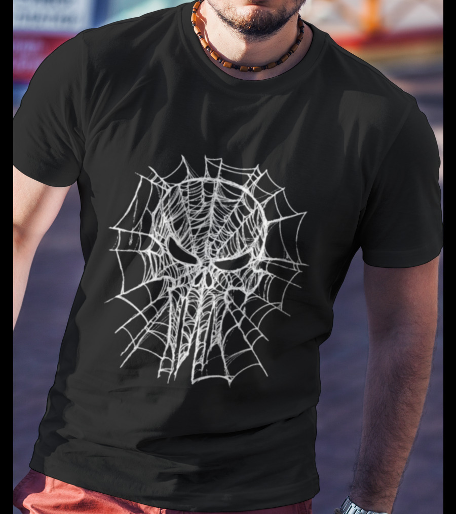 Marvel Spider Web Punisher Skull Mashup T-Shirt
