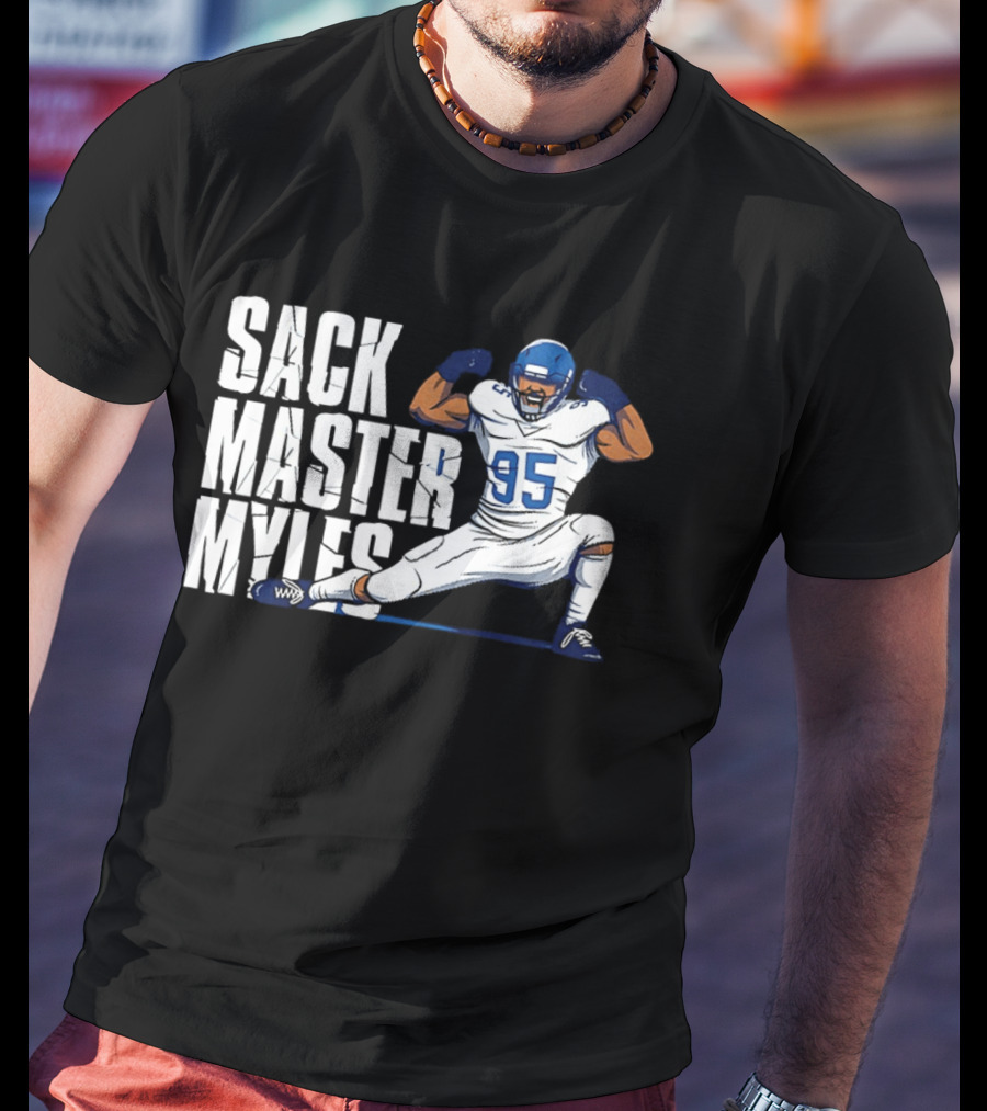 Sack Master Myles Garrett 95 Los Angeles Rams Football T-Shirt