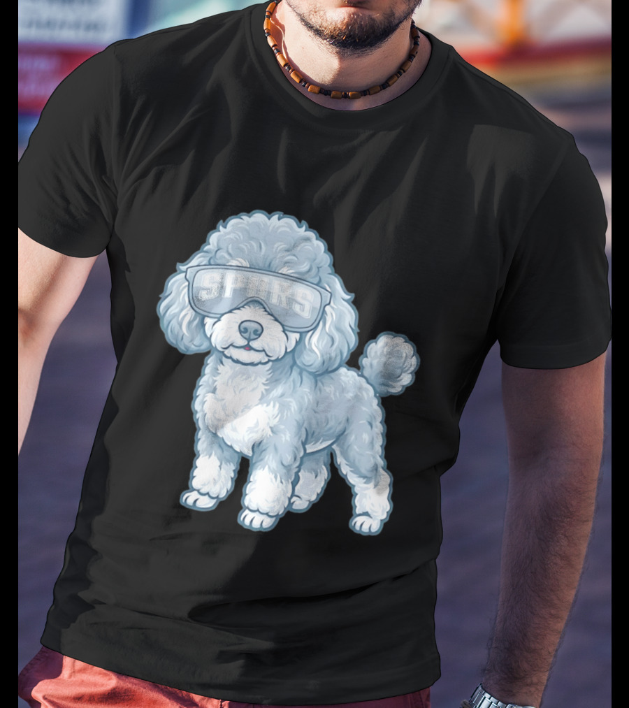 San Antonio Spurs Teacup Poodle With Goggles T-Shirt