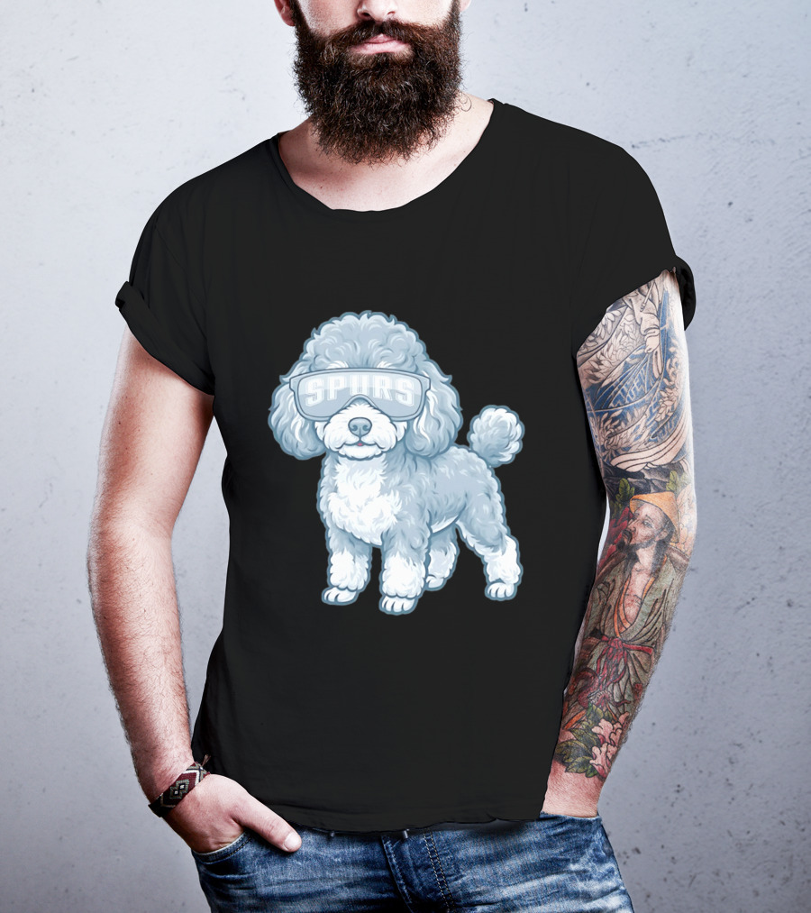 San Antonio Spurs Teacup Poodle With Goggles T-Shirt