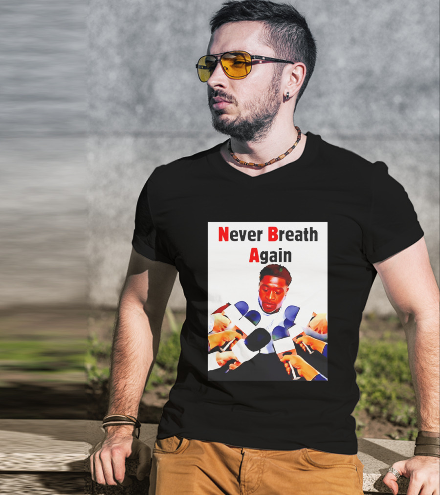 Never Breath Again George Floyd Microphones Press T-Shirt