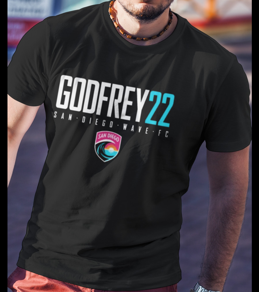 San Diego Wave FC Godfrey 22 Soccer Player Team NWSL T-Shirt