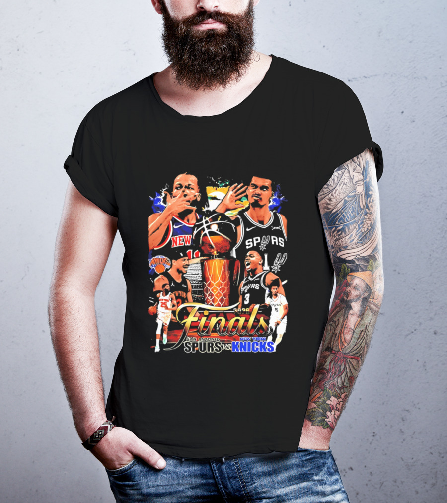 NY Knicks Finals Jalen Brunson Spurs Victor Wembanyama Basketball Matchup T-Shirt