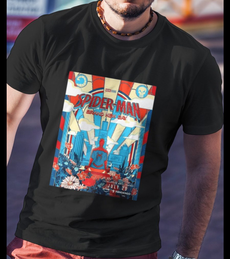 Spider Man Brand New Day Exclusive Movie Theaters July 29 Prime Fandango T-Shirt