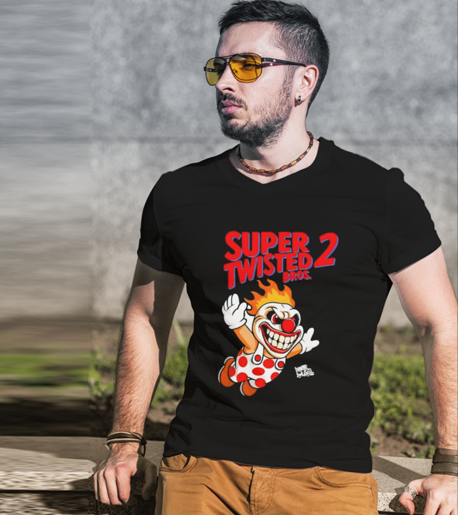 Super Twisted 2 Bros Sweet Tooth Twisted Metal Video Game Mashup T-Shirt