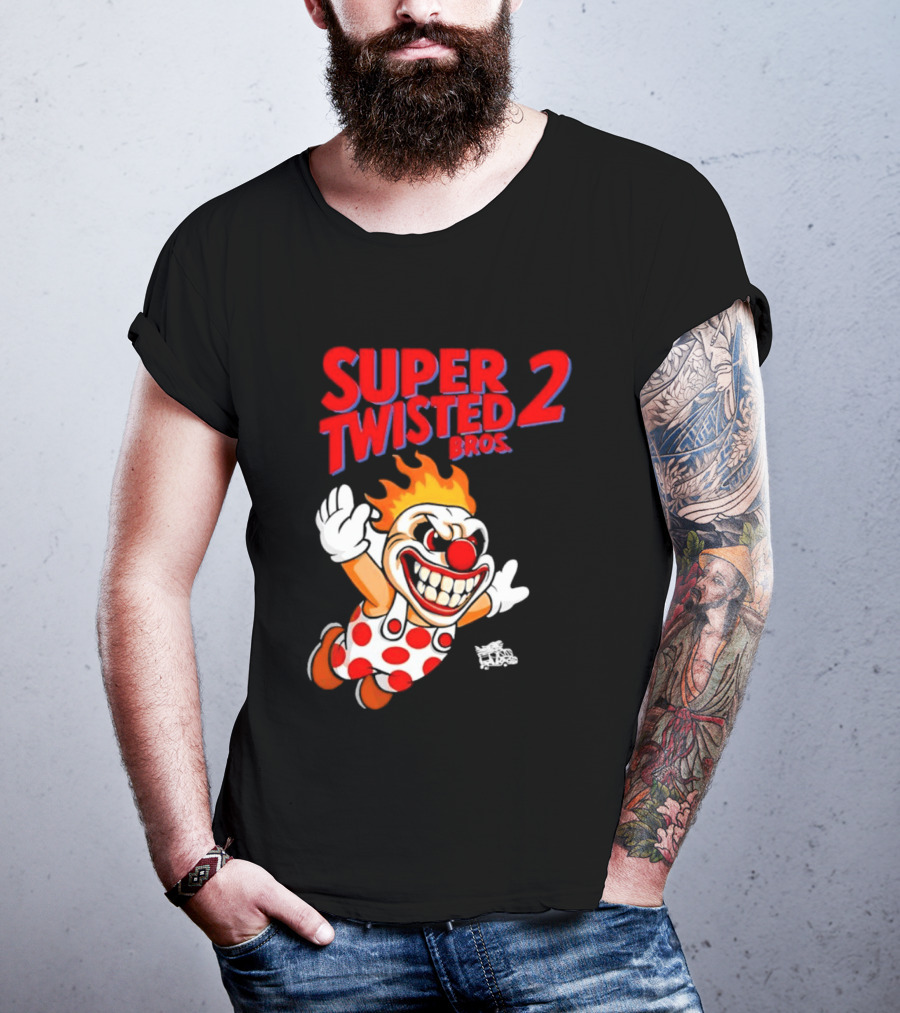 Super Twisted 2 Bros Sweet Tooth Twisted Metal Video Game Mashup T-Shirt