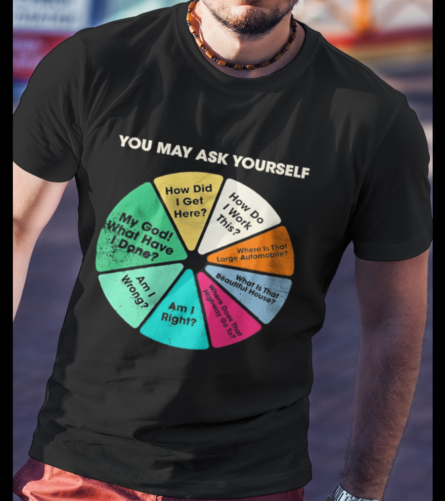 Talking Heads Pie Chart Lyrics You May Ask Yourself Once In A Lifetime T-Shirt
