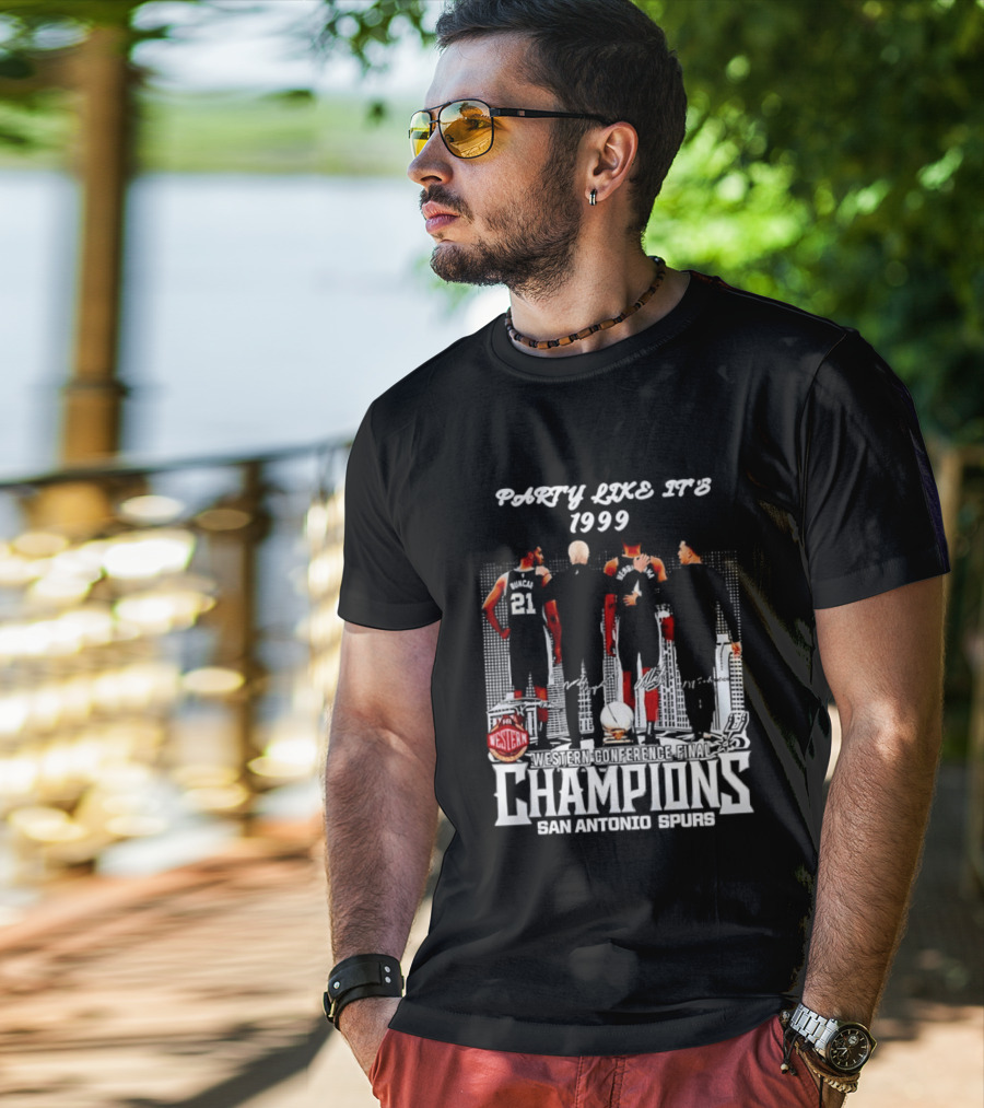 Party Like It's 1999 San Antonio Spurs Champions Tim Duncan Gregg Popovich Victor Wembanyama T-Shirt
