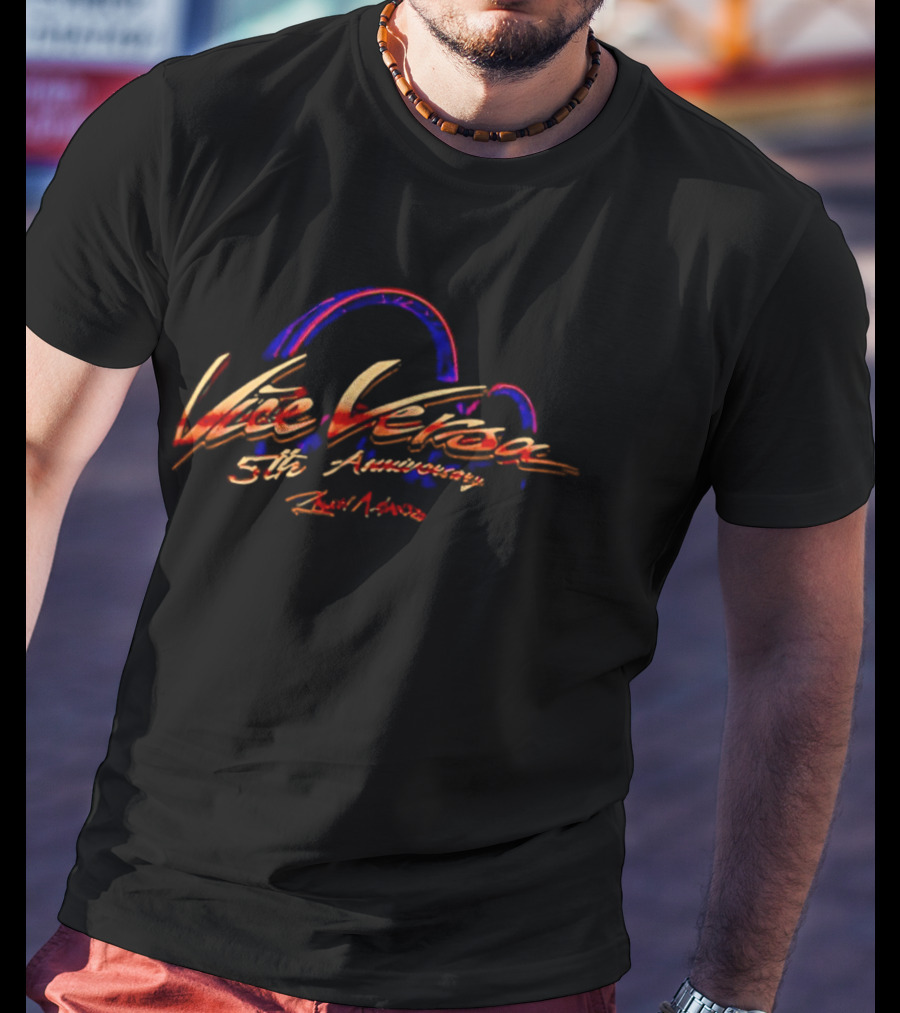 Vice Versa 5th Anniversary Youth Records Music Band Colorful Brushstroke T-Shirt