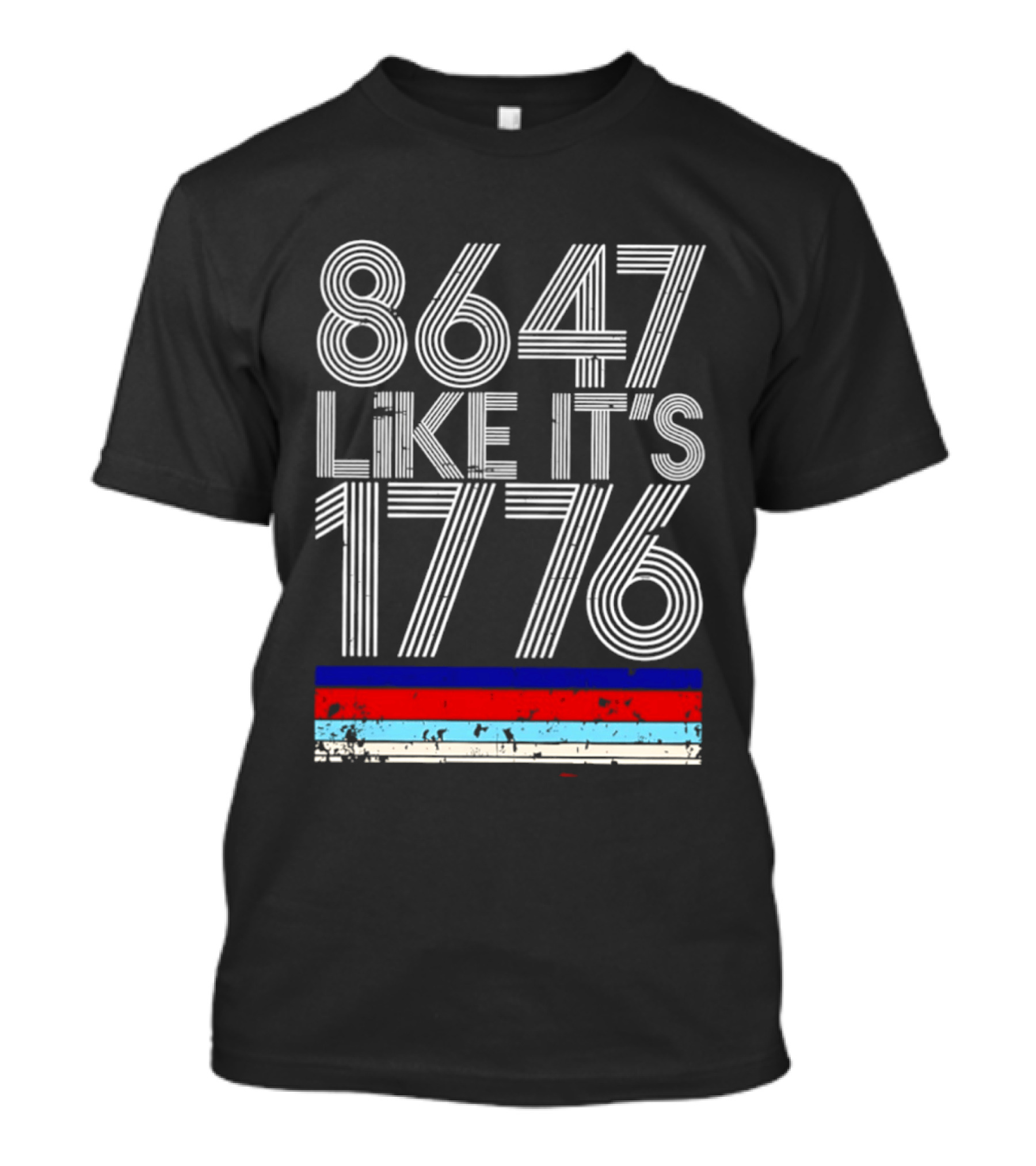 8647 Like It's 1776 Vintage Stripes Retro Numbers T-Shirt