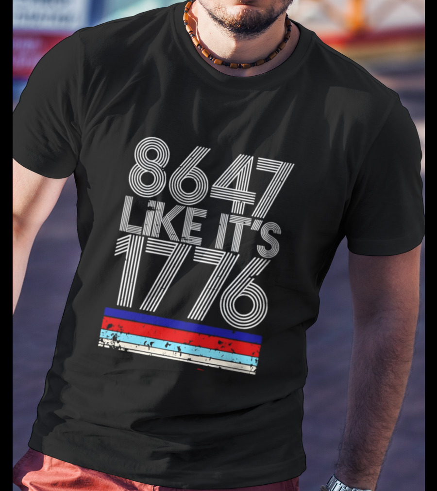 8647 Like It's 1776 Vintage Stripes Retro Numbers T-Shirt