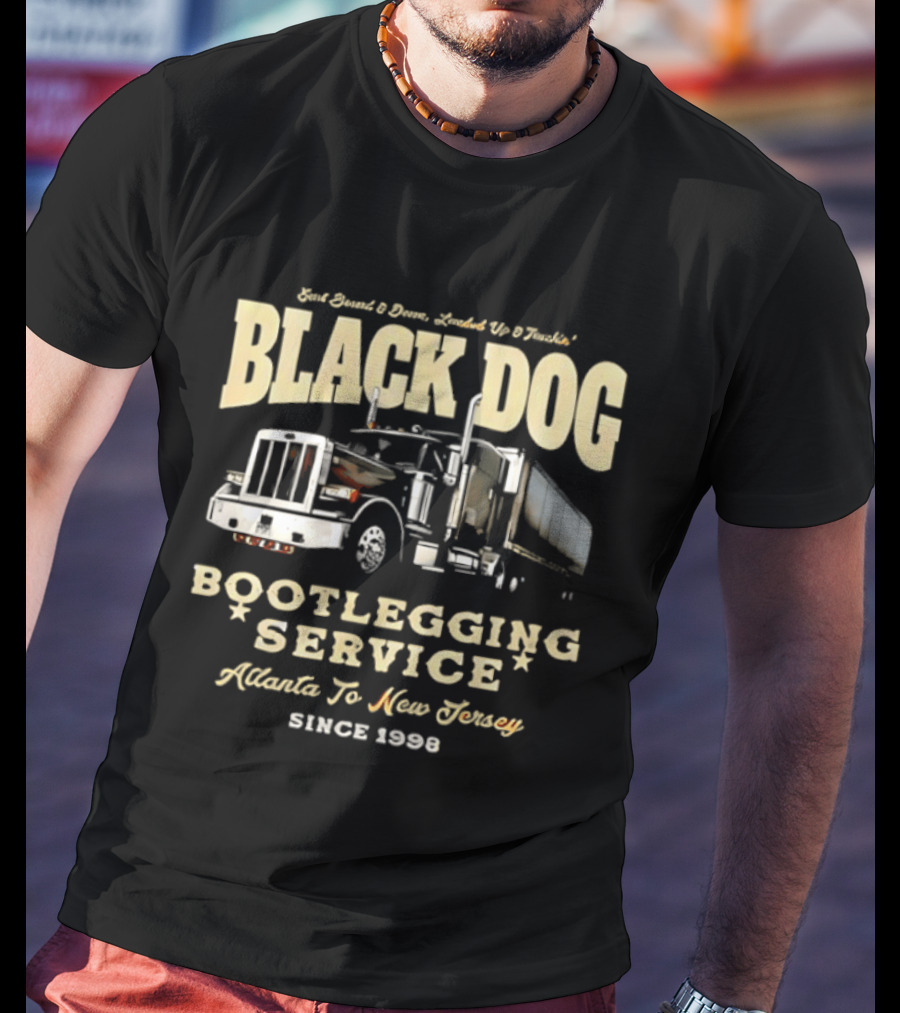 Black Dog Boot Service Atlanta To New Jersey Since 1998 Truck T-Shirt