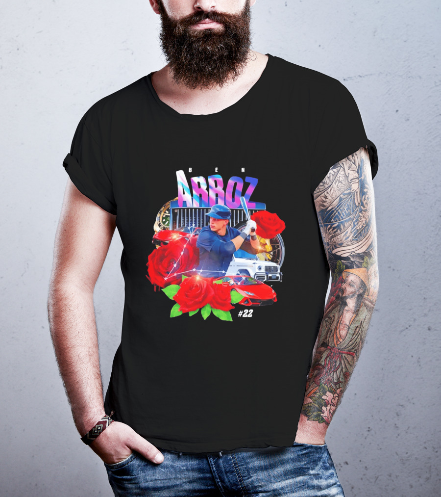 Ben Arroz Baseball Player Luxury Cars Roses #22 T-Shirt