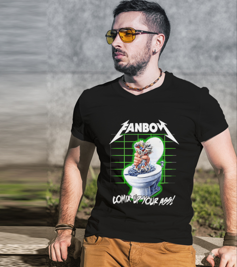 FANBOY Comix Up Your Ass Toilet Hand Print T-Shirt