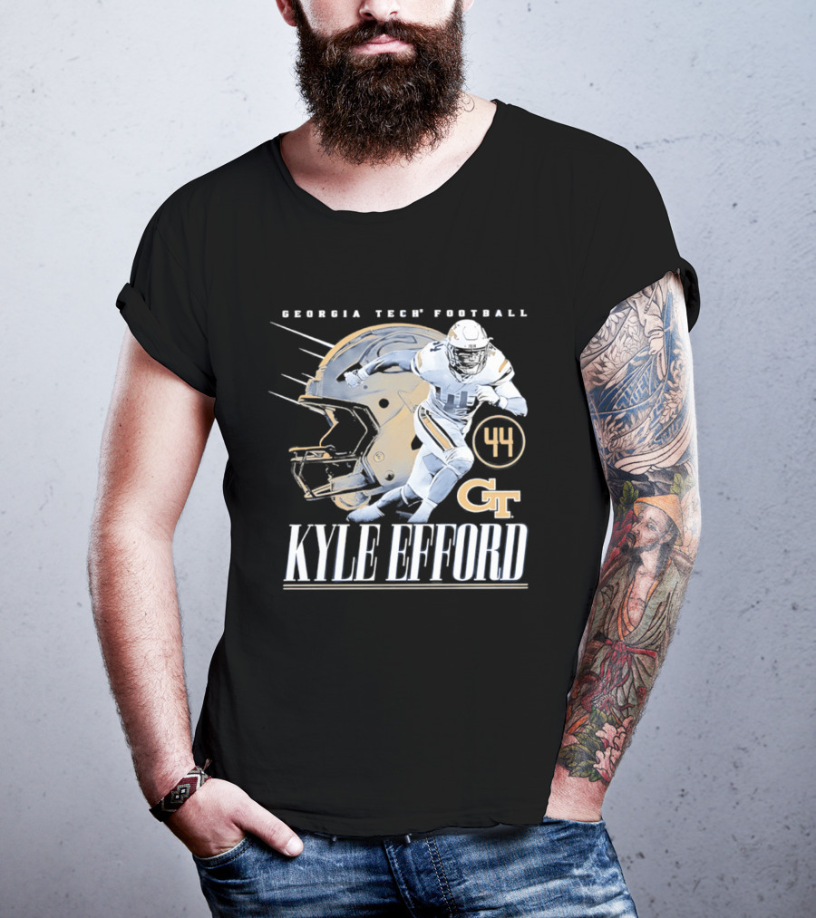 Georgia Tech Football Kyle Efford 44 GT Helmet T-Shirt