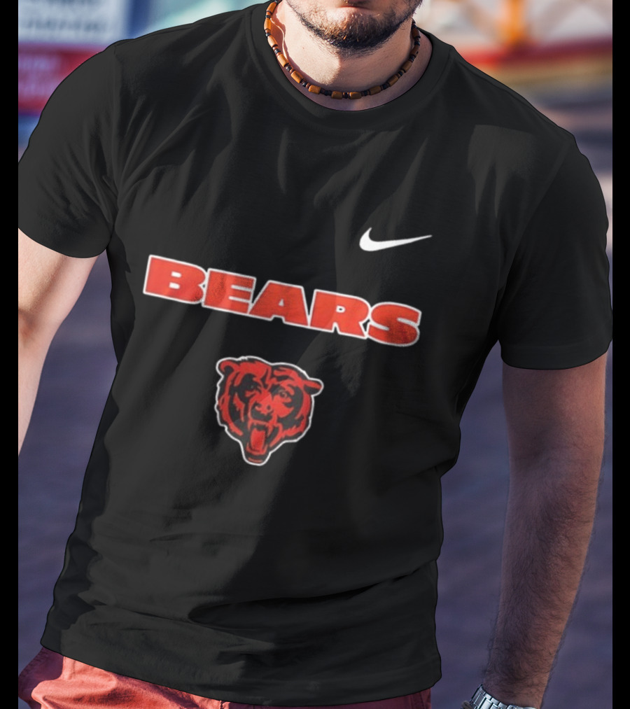 Nike Bears Chicago Mechanic Blue Collar Skeleton American Proud T-Shirt