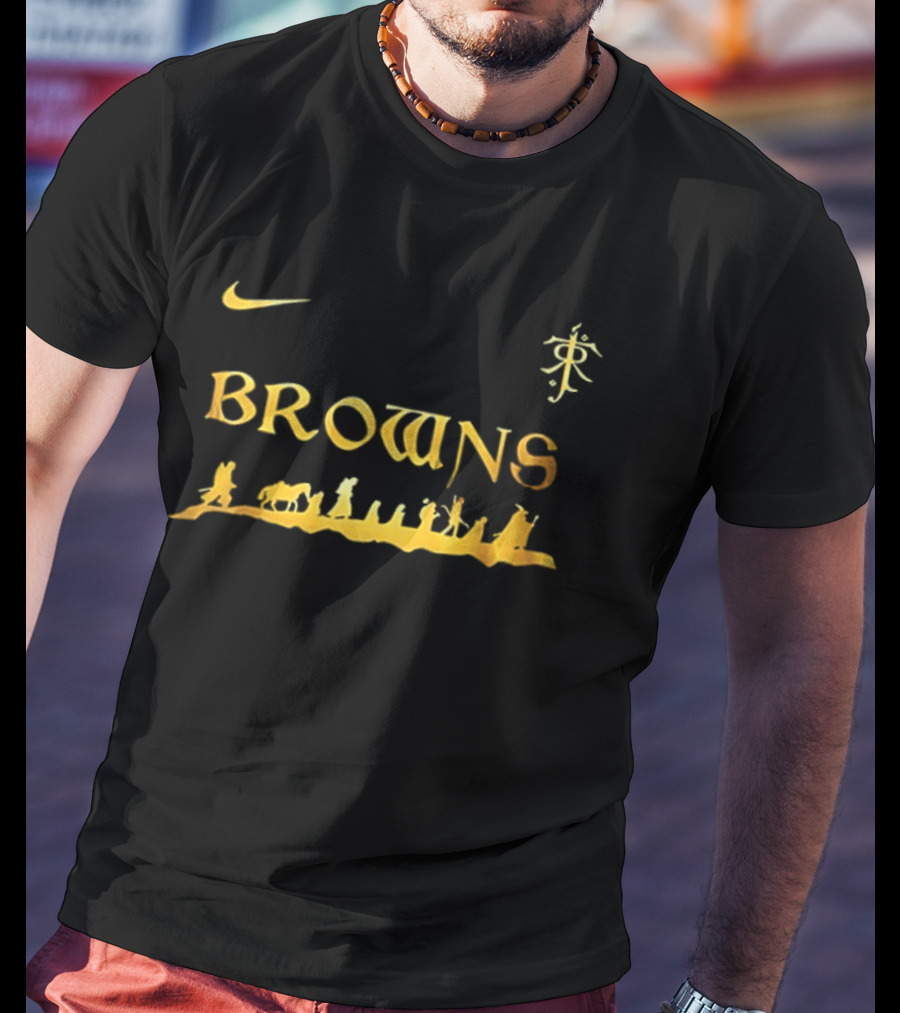 Cleveland Browns Nike Fellowship Inspired By Lord Of The Rings Collaboration T-Shirt