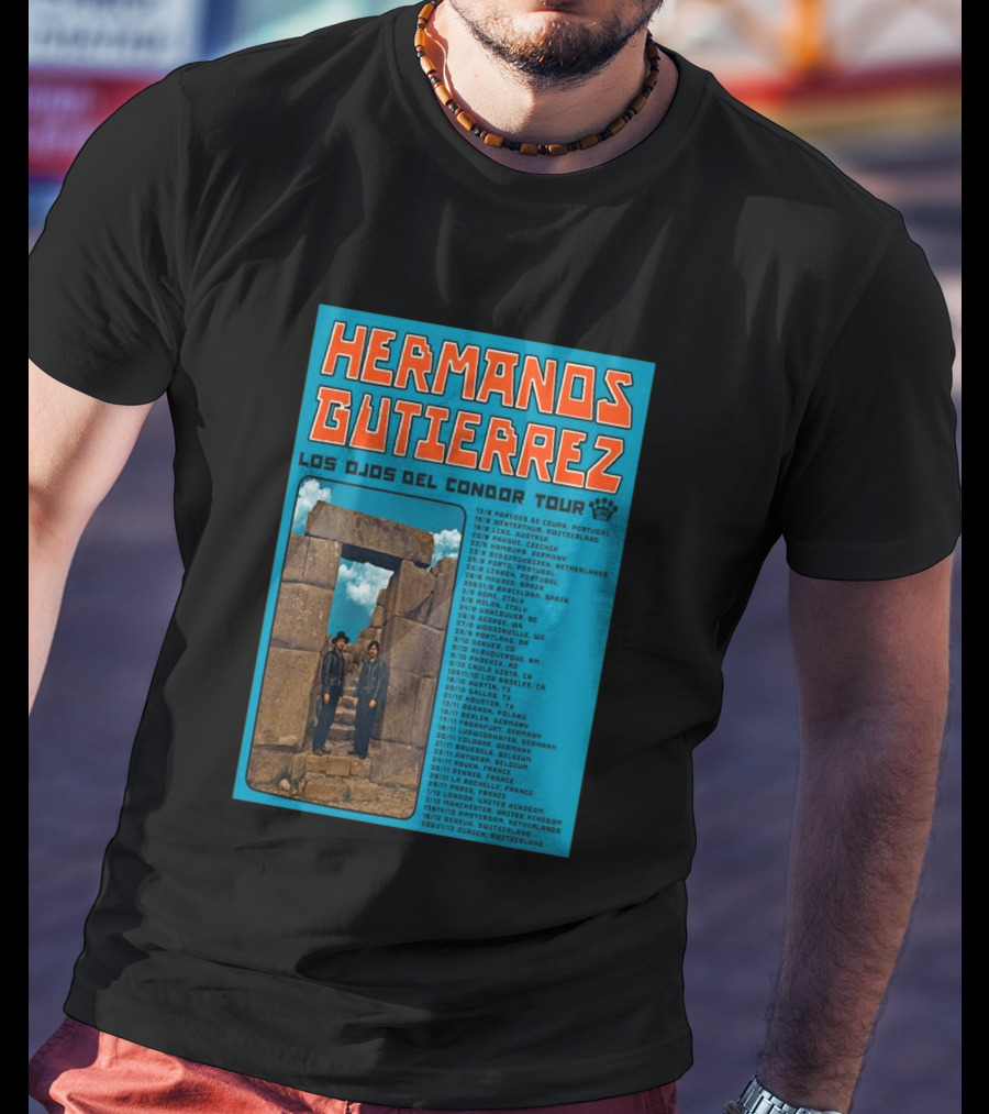 Hermanos Gutierrez Los Ojos Del Condor Tour 2026 Portugal Switzerland Germany Netherlands Spain USA Mexico Canada T-Shirt