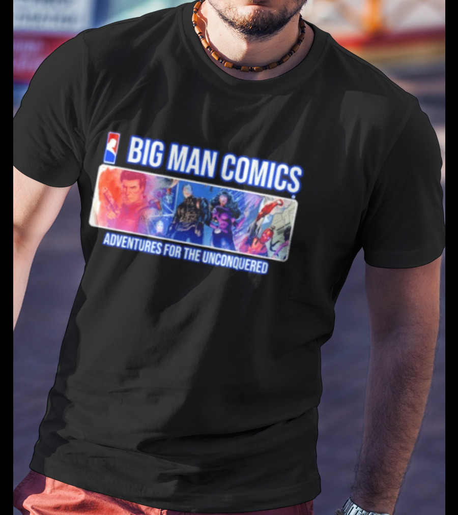 Big Man Comics Adventures For The Unconquered Dean Cain Action Heroes T-Shirt