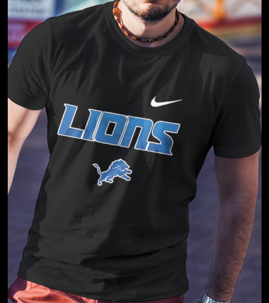 Detroit Lions Skeleton Blue Collar American Proud Mechanic Football Fan Gear T-Shirt