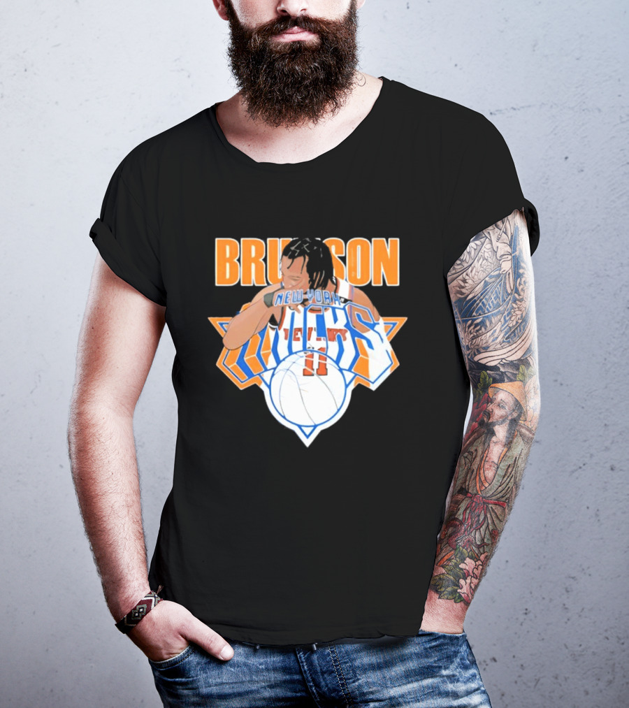 Jalen Brunson New York Knicks 11 Caricature Basketball T-Shirt