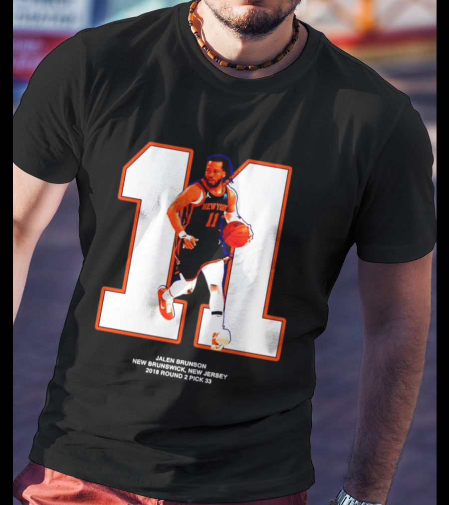 New York Knicks Jalen Brunson Number 11 New Brunswick Basketball T-Shirt