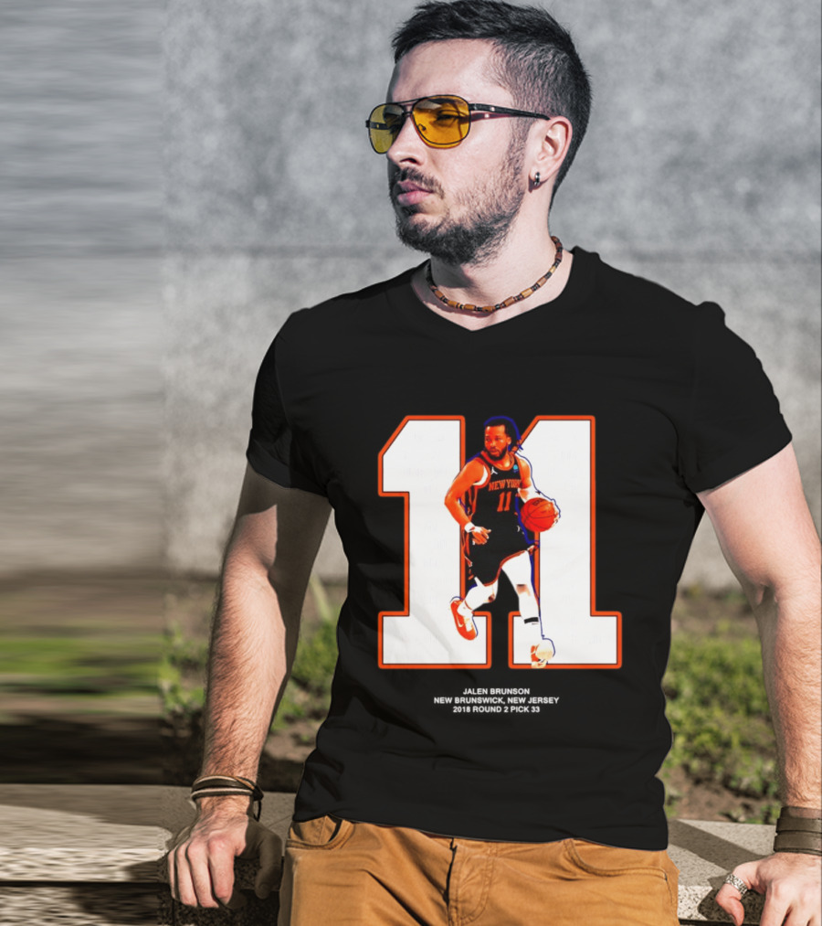 New York Knicks Jalen Brunson Number 11 New Brunswick Basketball T-Shirt