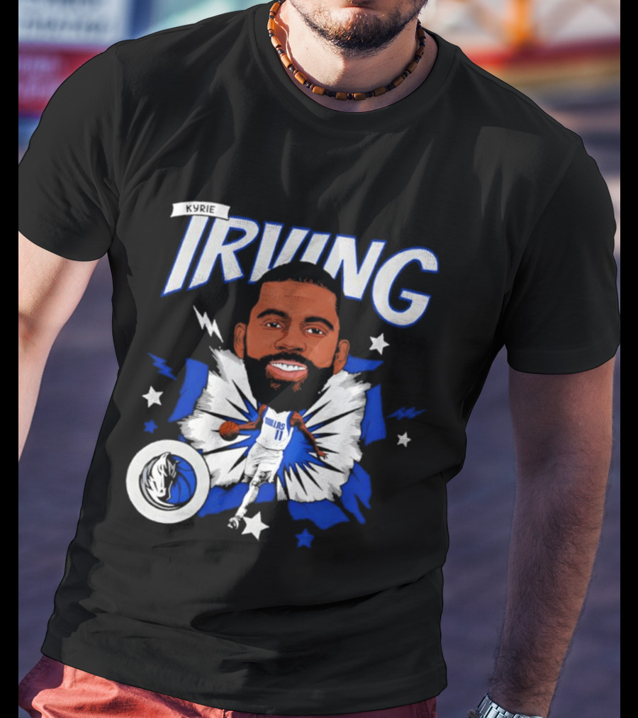 Kyrie Irving Dallas Mavericks NBA Number 11 Player Starburst T-Shirt