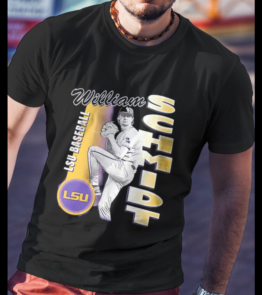 LSU Baseball William Schmidt Pitching Pose T-Shirt