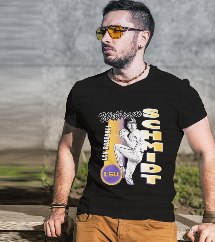 LSU Baseball William Schmidt Pitching Pose T-Shirt