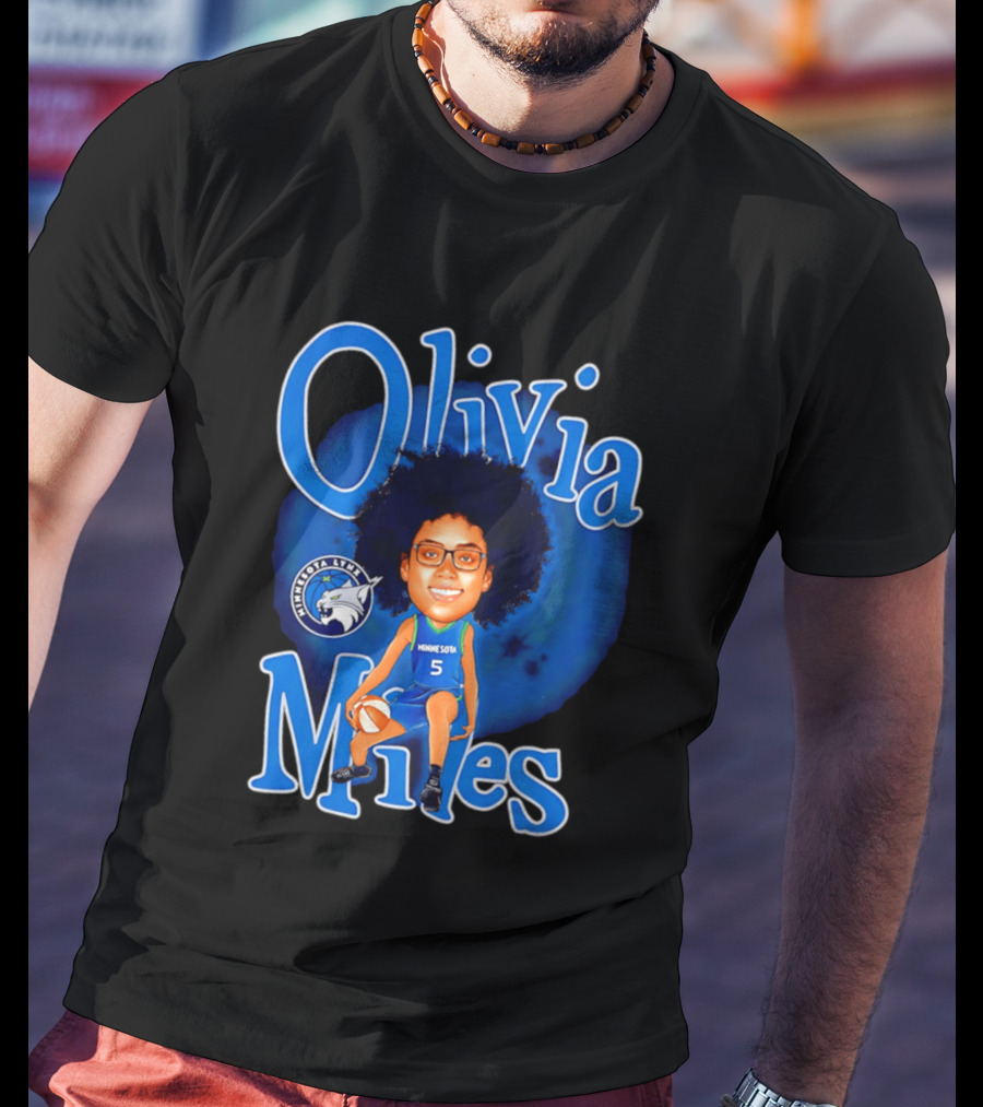 Olivia Miles Minnesota Lynx Basketball Player Caricature T-Shirt