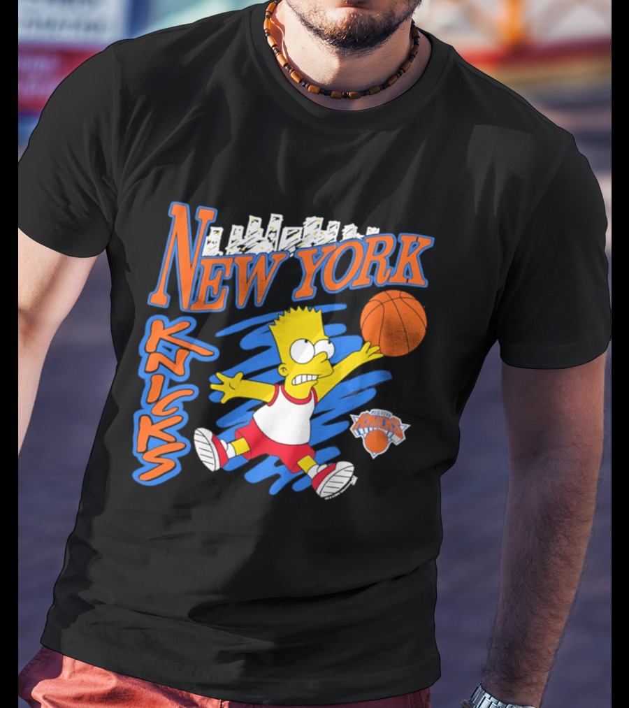 New York Knicks Bart Simpson Basketball Crossover Collaboration T-Shirt