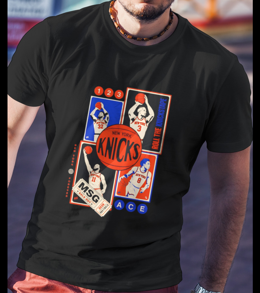 New York Knicks Roll The Knickstape MSG Ace 123 T-Shirt