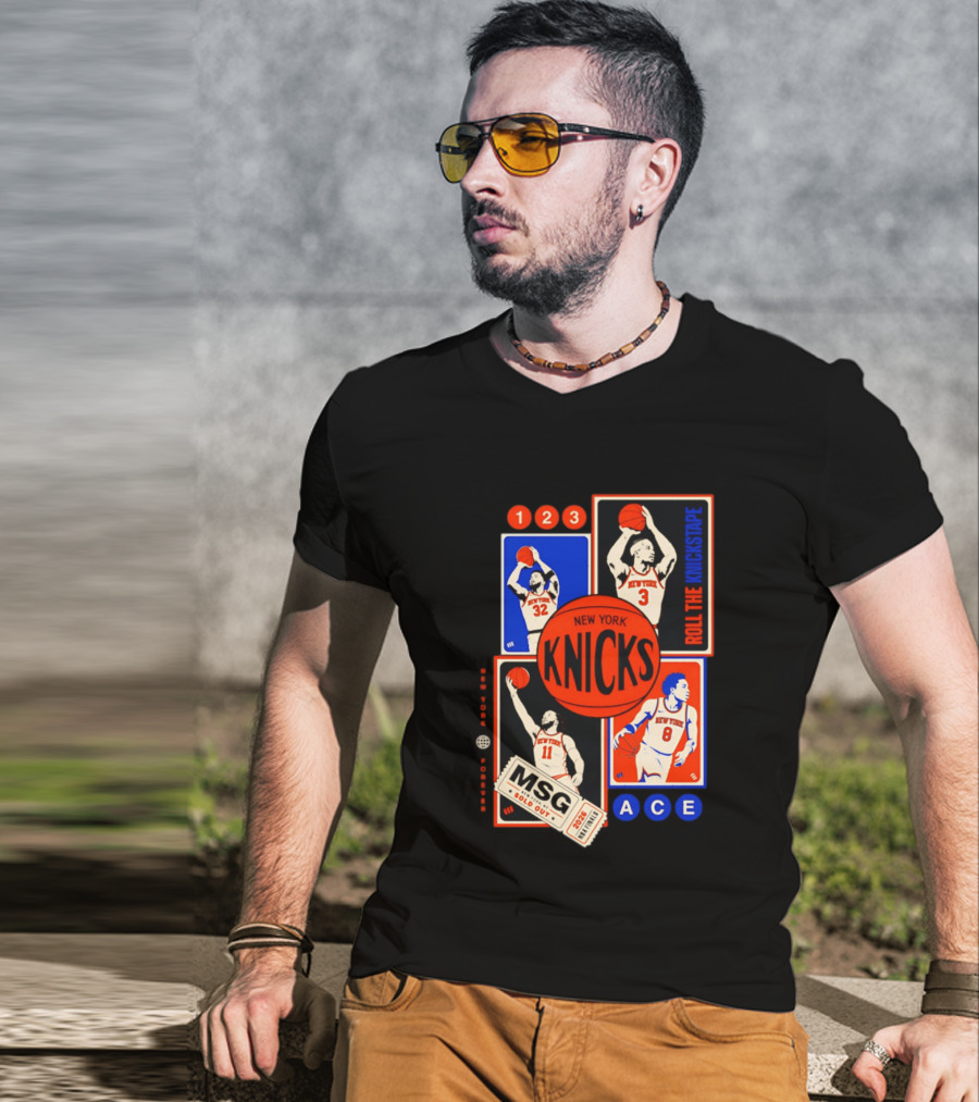 New York Knicks Roll The Knickstape MSG Ace 123 T-Shirt