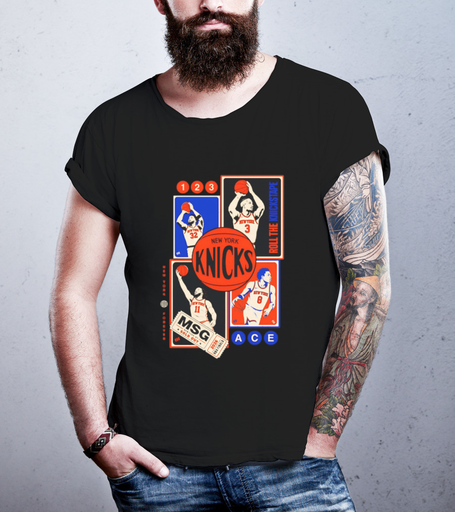 New York Knicks Roll The Knickstape MSG Ace 123 T-Shirt