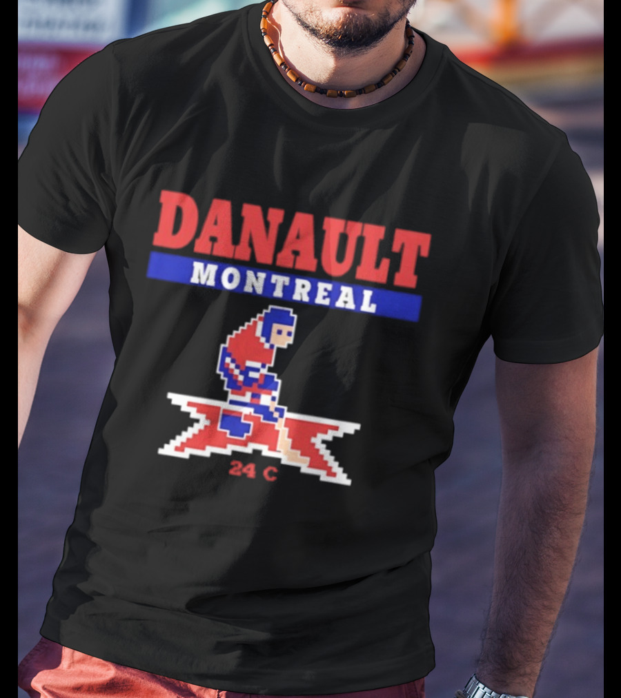 Danault Montreal Canadiens Hockey 24 C Retro Pixel T-Shirt