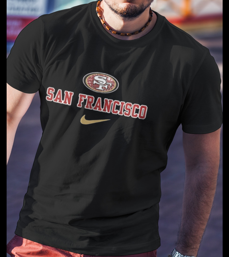 San Francisco 49ers Jesus In My Heart Diamond Tears Nike 2 Sided T-Shirt