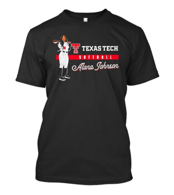 Texas Tech Softball Alana Johnson Team Spirit Logo Player 21 T-Shirt