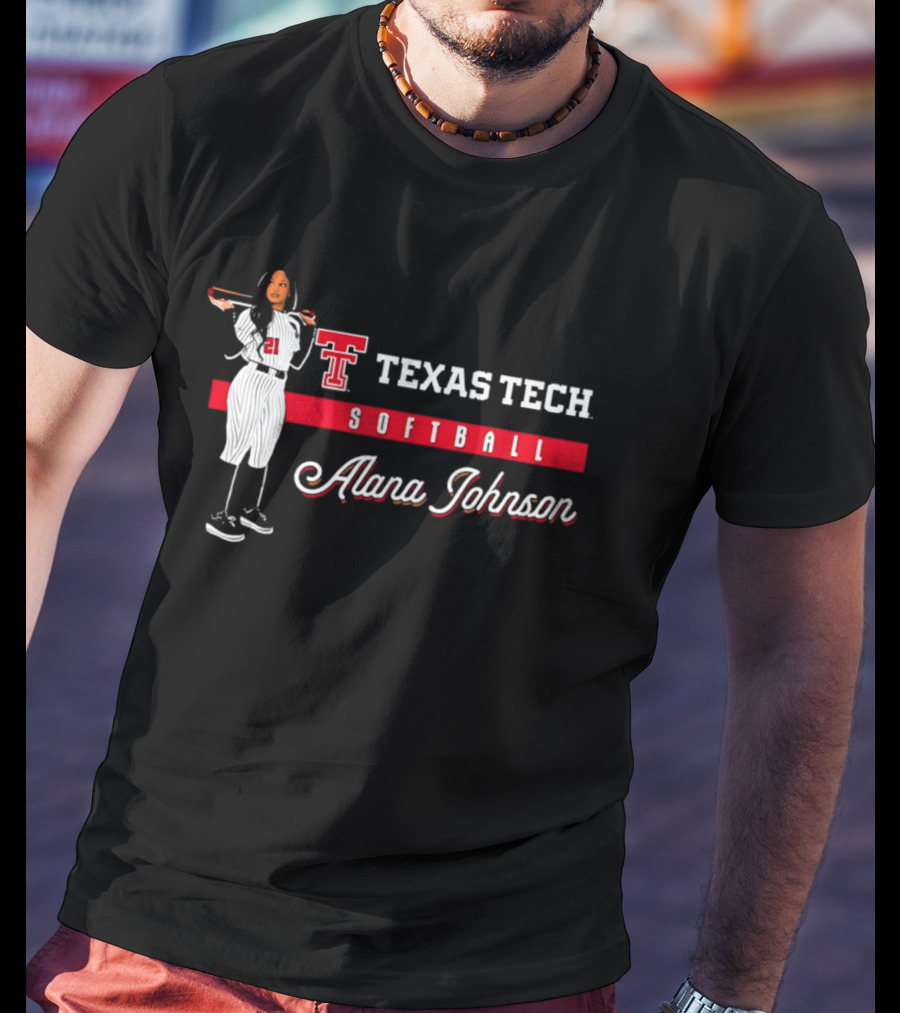 Texas Tech Softball Alana Johnson Team Spirit Logo Player 21 T-Shirt