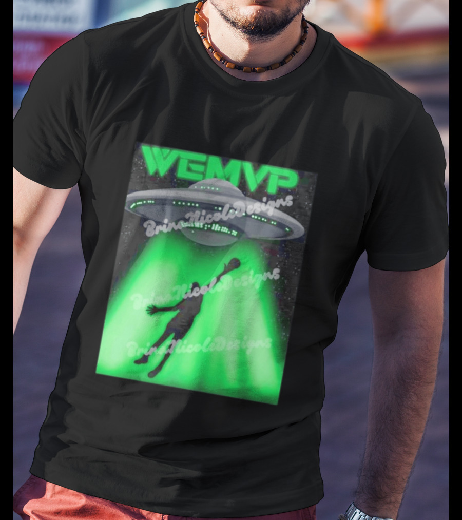 WEMVP Victor Wembanyama UFO Alien Abduction Basketball Player T-Shirt