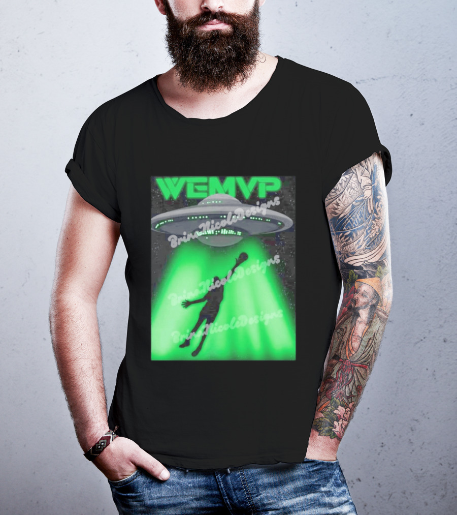 WEMVP Victor Wembanyama UFO Alien Abduction Basketball Player T-Shirt
