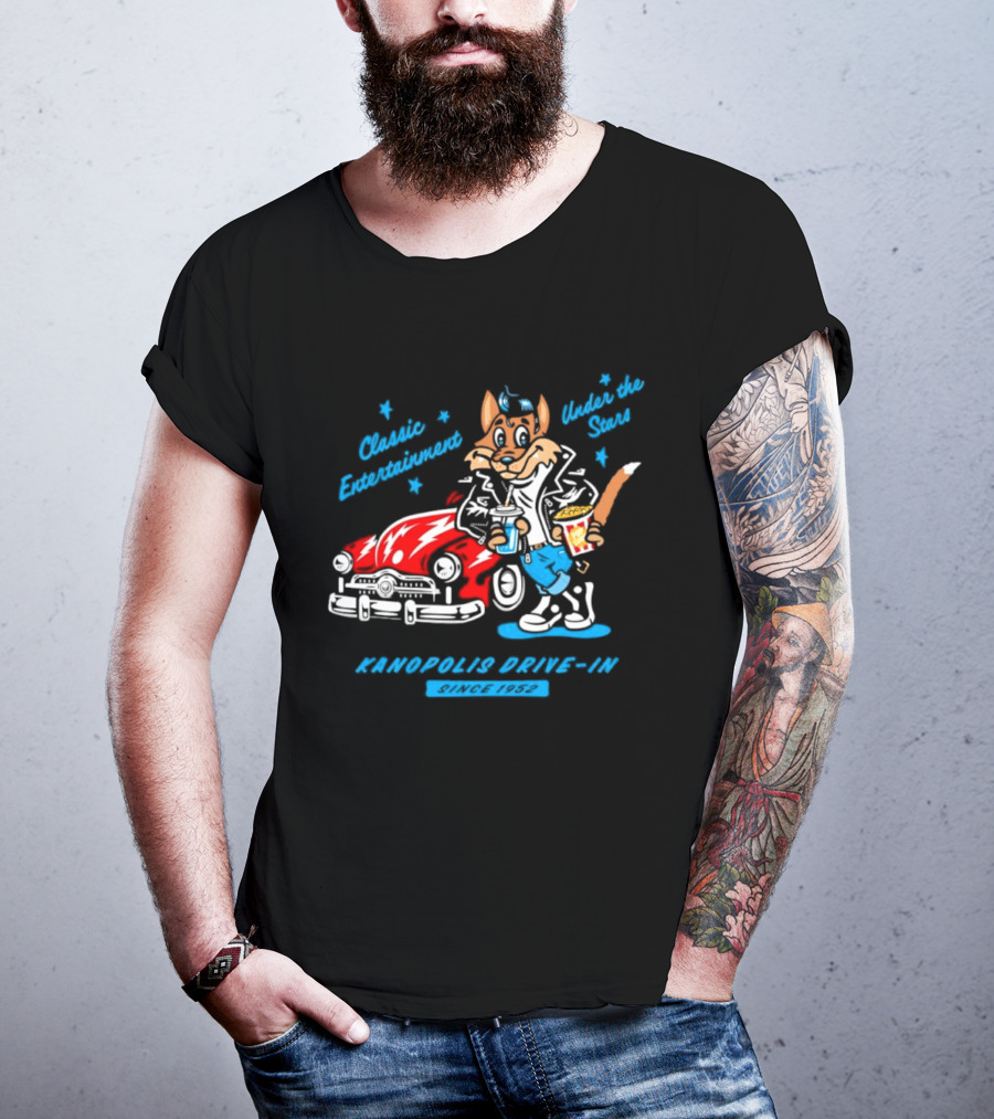 Kanopolis Drive In Wolf Classic Entertainment Under The Stars Since 1952 T-Shirt