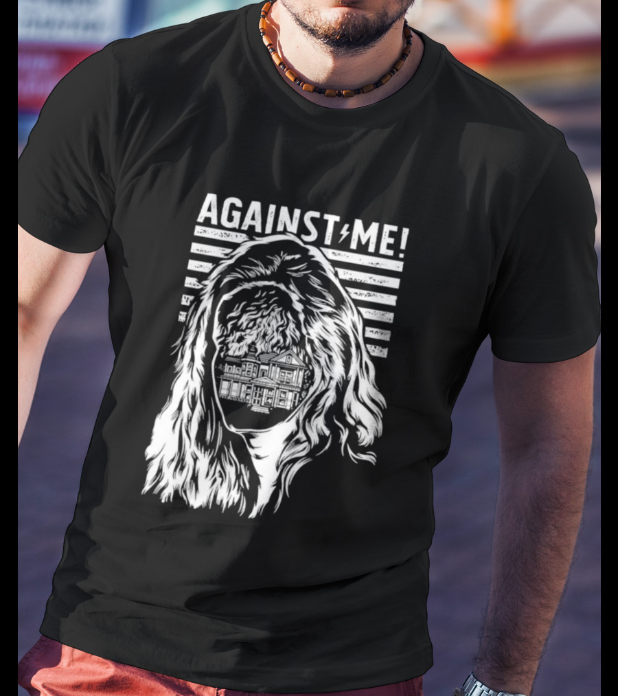 Against Me Punk Rock Gorilla Silhouette Stripes T-Shirt