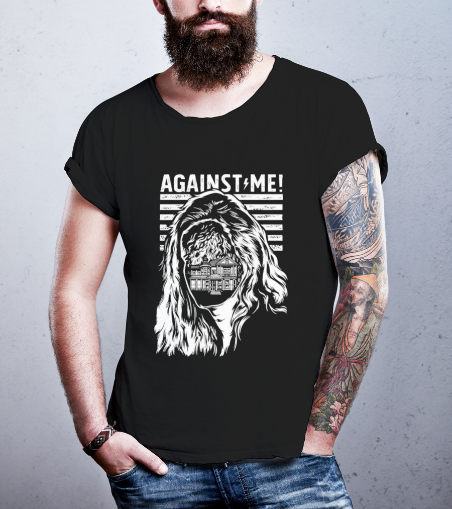 Against Me Punk Rock Gorilla Silhouette Stripes T-Shirt