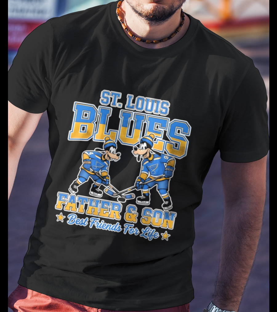 St. Louis Blues Disney Goofy Father & Son Best Friends For Life T-Shirt