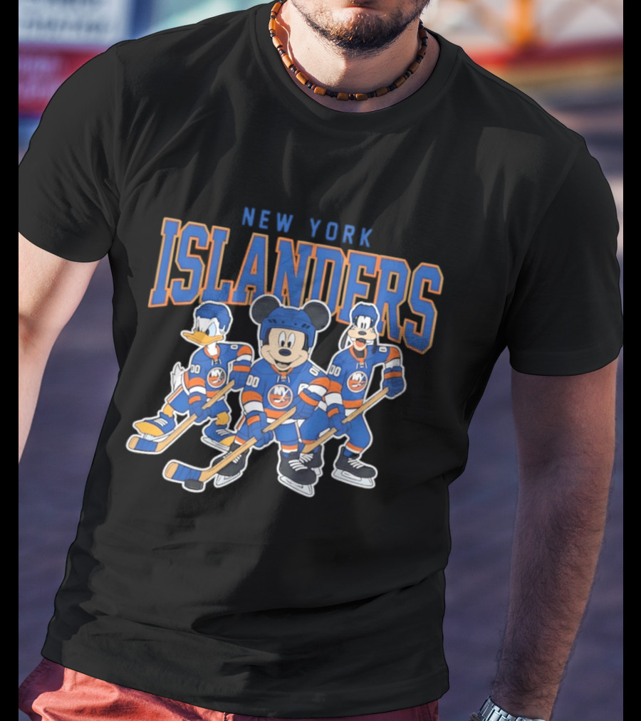 New York Islanders NHL Hockey 2026 Disney Mickey Donald Goofy T-Shirt